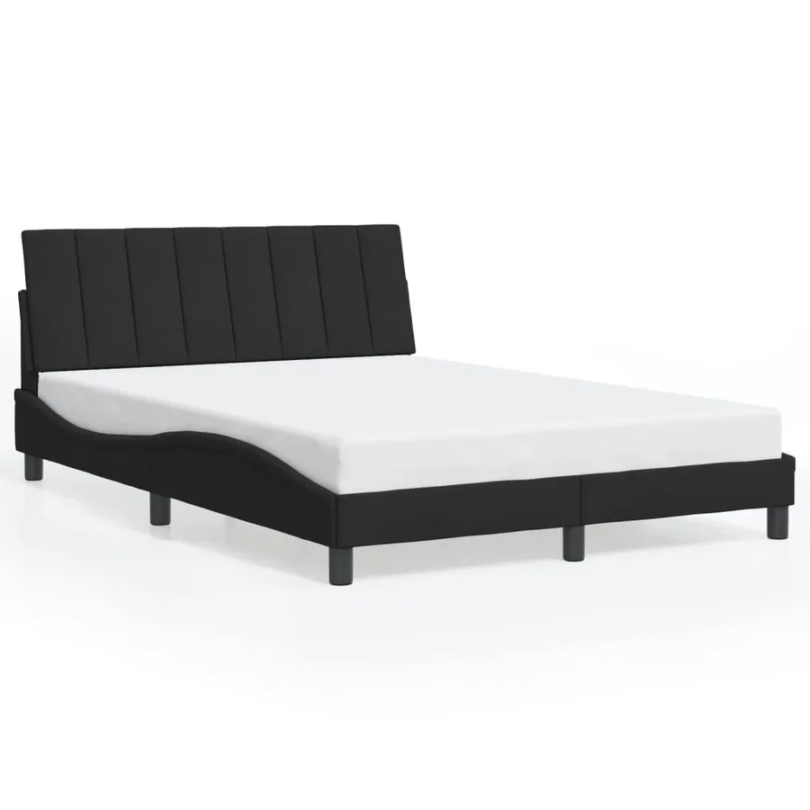 Cadre de lit avec LED sans matelas Hanko noir 120x200 cm velours - 5