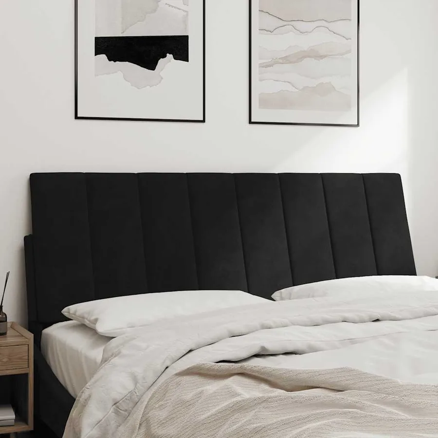 Coussin de tête de lit Hanko noir 120 cm velours - 3