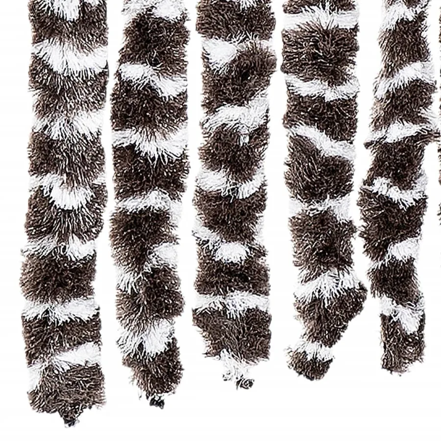 Rideau anti-mouches marron et blanc 90x200 cm chenille - 6