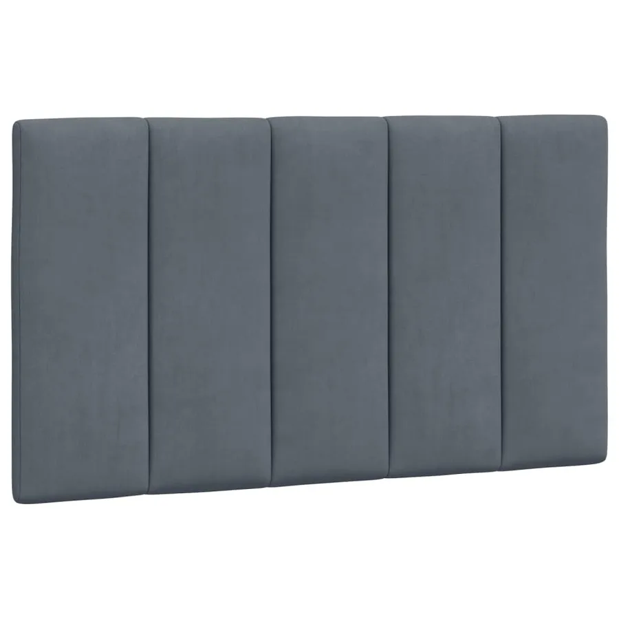 Lit avec matelas Hanko gris foncé 90x190 cm velours - 5