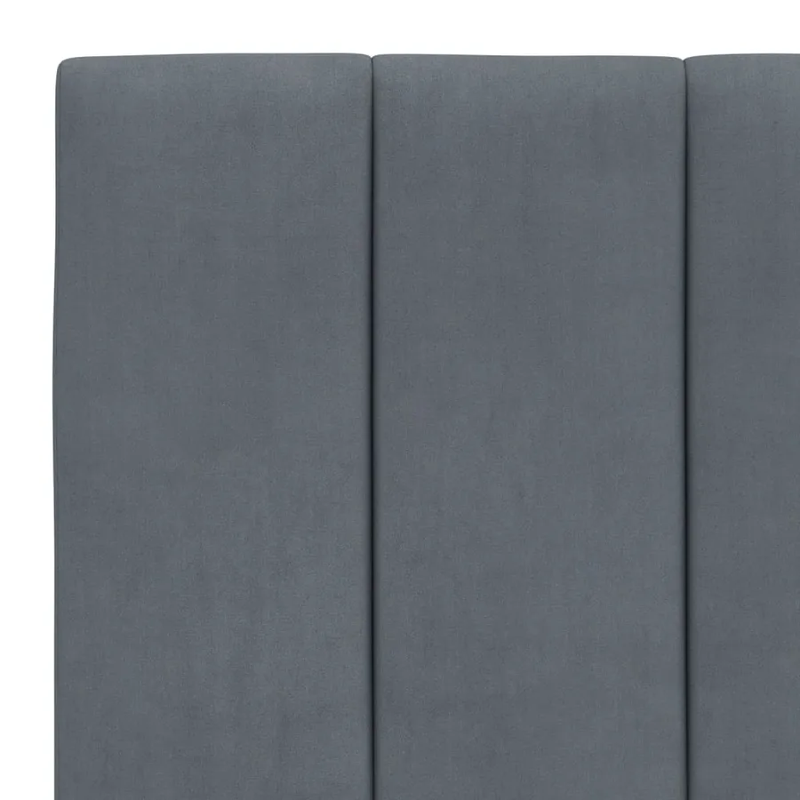Lit avec matelas Hanko gris foncé 90x190 cm velours - 6
