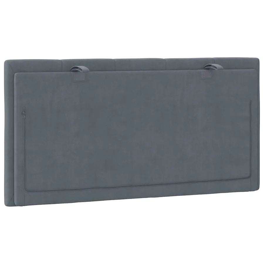 Coussin de tête de lit Hanko gris foncé 100 cm velours - 7
