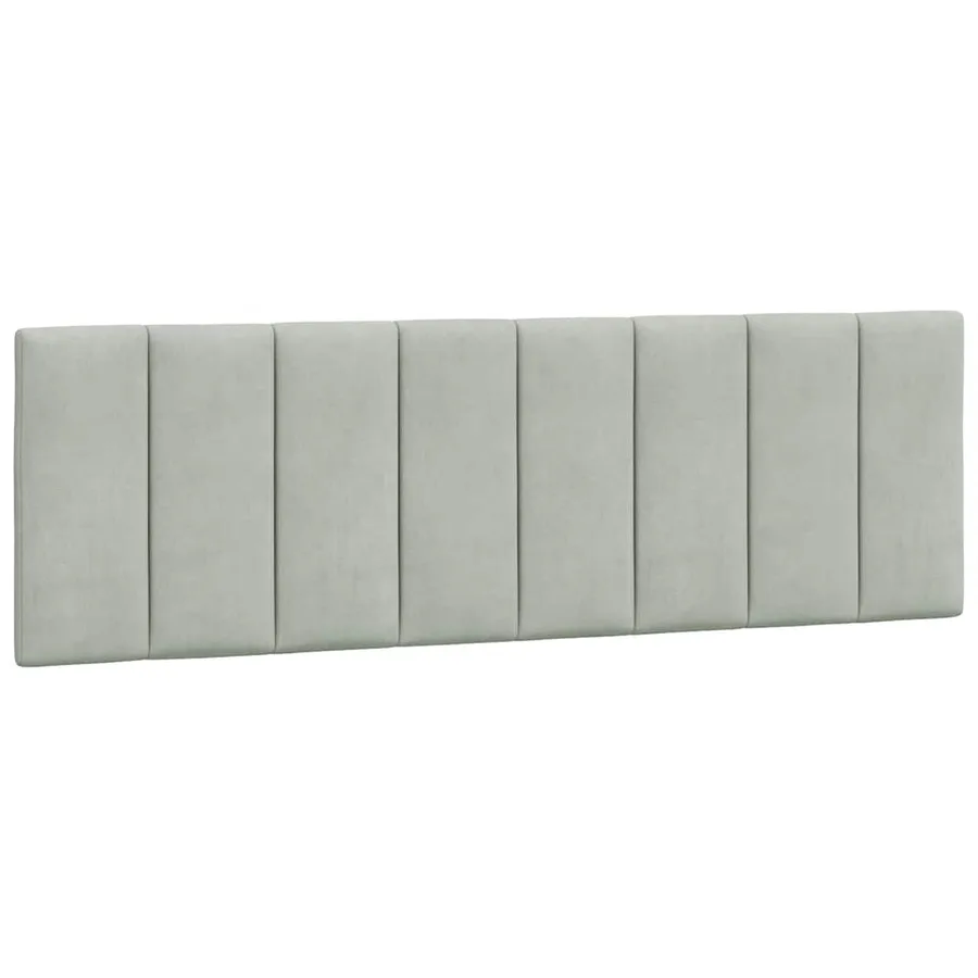 Coussin de tête de lit Hanko gris clair 160 cm velours - 2