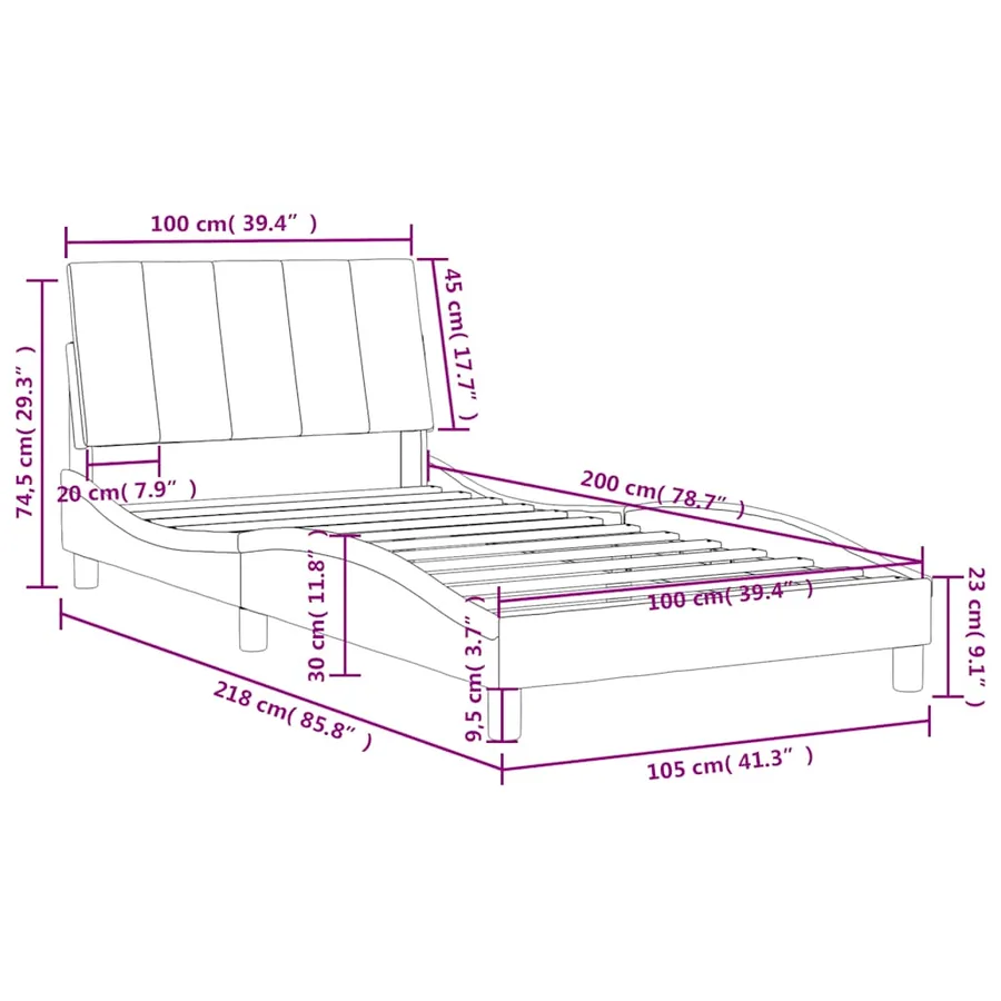 Lit avec matelas Hanko vert foncé 100x200 cm velours - 11
