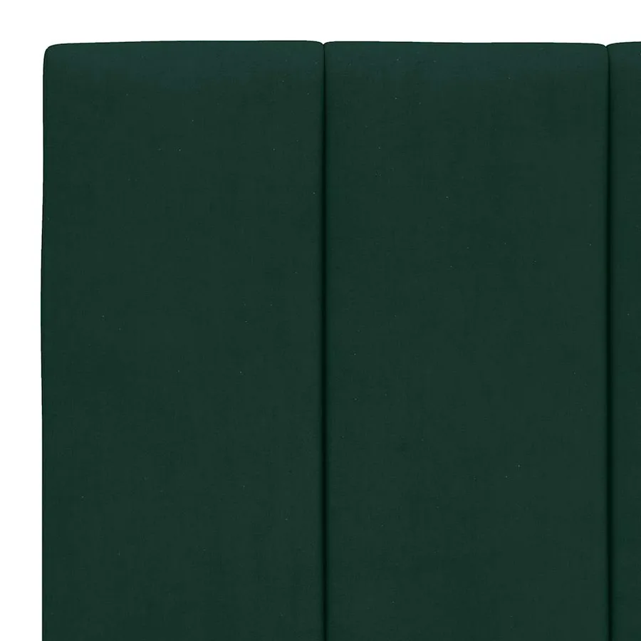 Lit avec matelas Hanko vert foncé 100x200 cm velours - 6