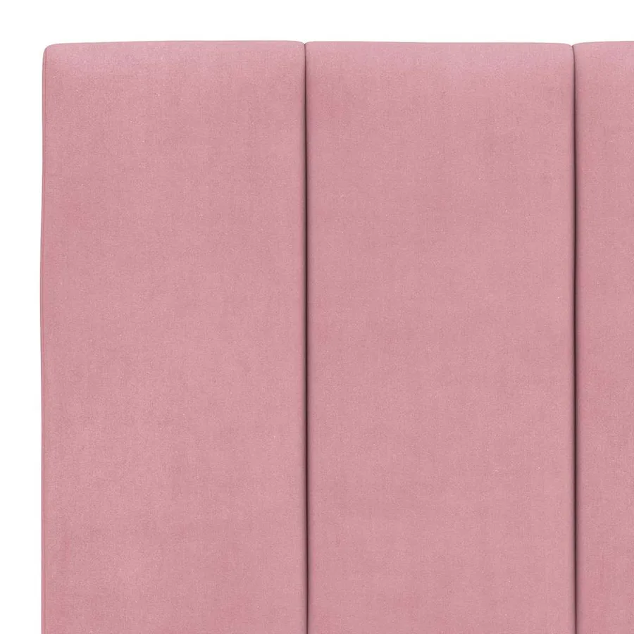 Cadre de lit sans matelas Hanko rose 200x200 cm velours - 10