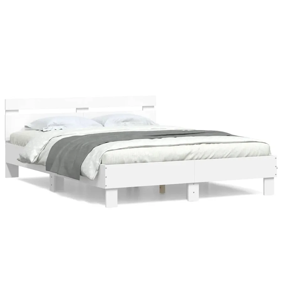 Cadre de lit sans matelas blanc 150x200 cm - 2