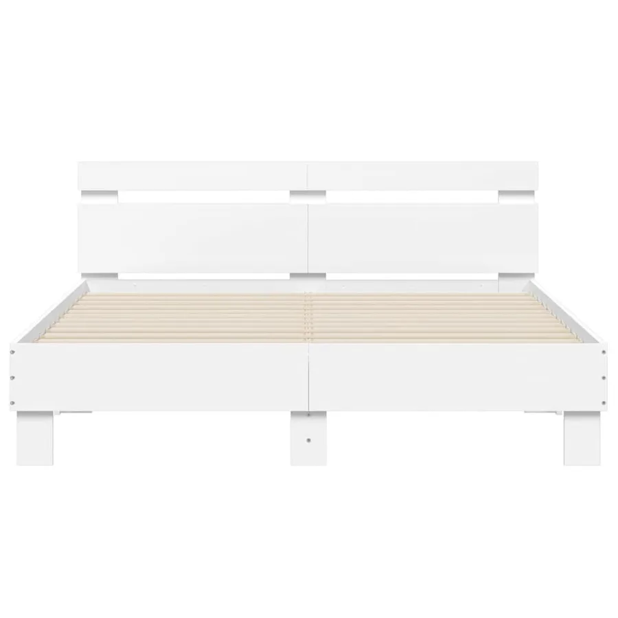 Cadre de lit sans matelas blanc 150x200 cm - 5