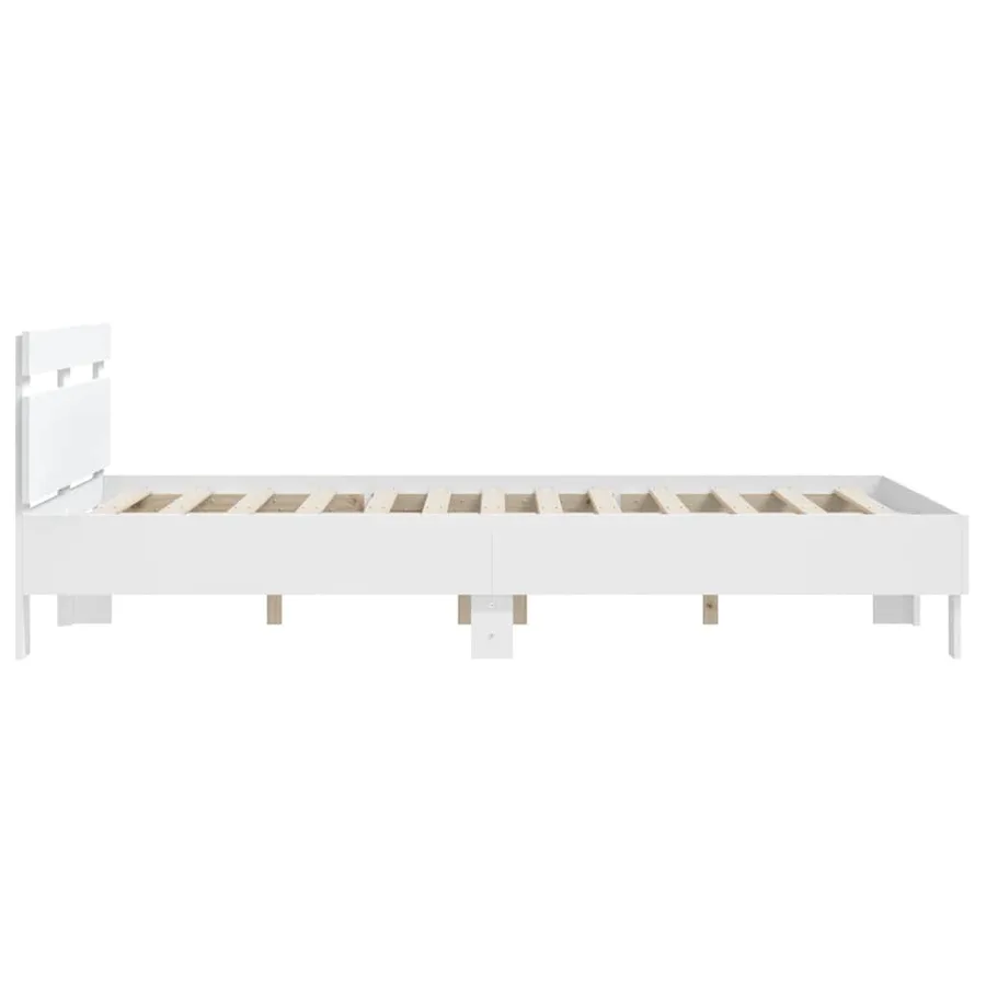 Cadre de lit sans matelas blanc 150x200 cm - 6