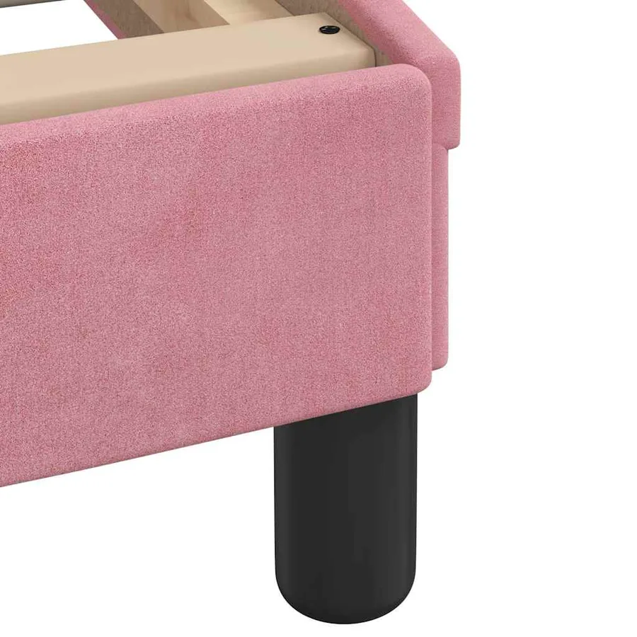 Cadre de lit sans matelas Hanko rose 80x200 cm velours - 9
