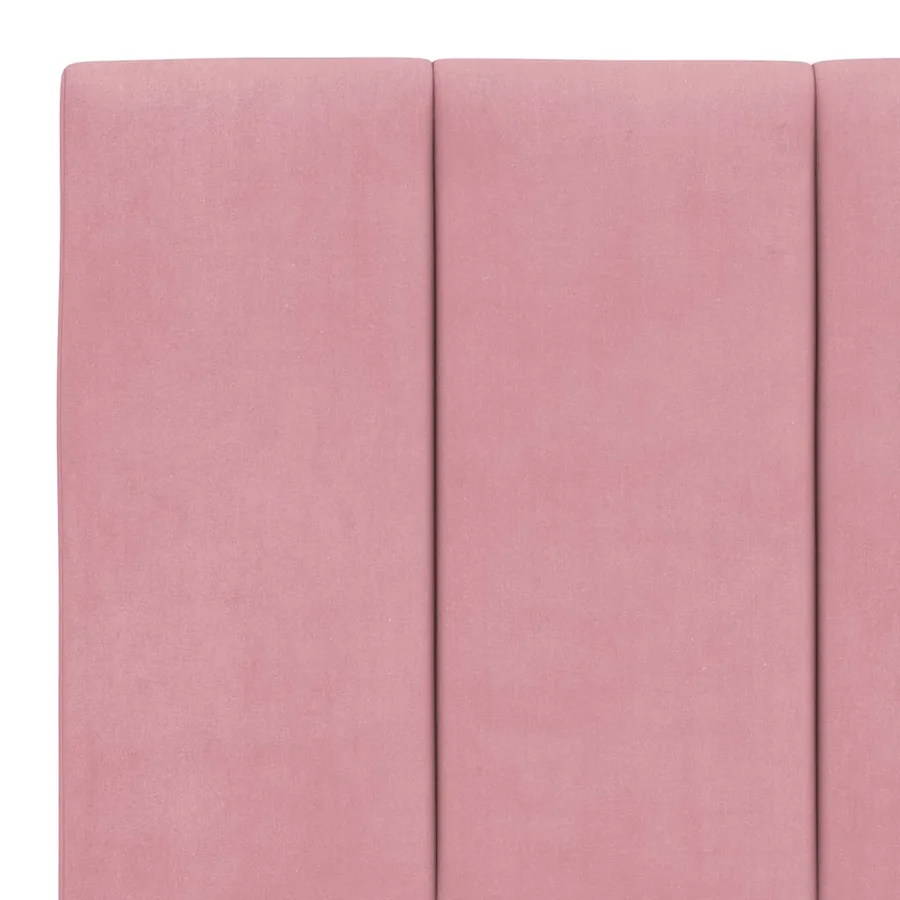Cadre de lit avec LED sans matelas Hanko rose 160x200 cm velours - 11