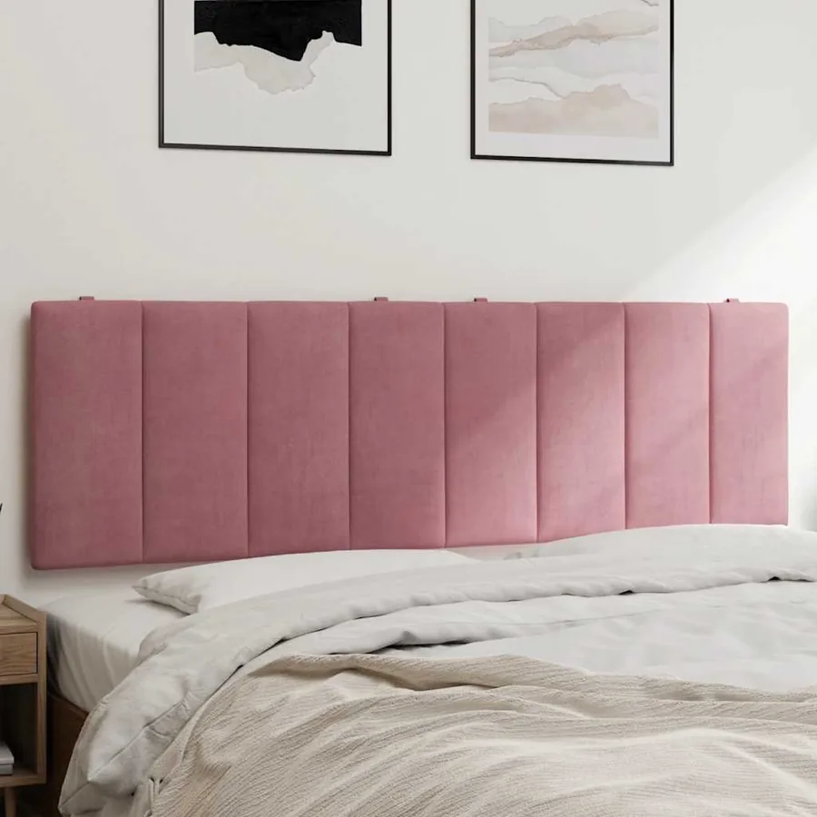 Coussin de tête de lit Hanko rose 160 cm velours