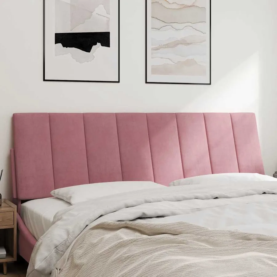 Coussin de tête de lit Hanko rose 160 cm velours - 3