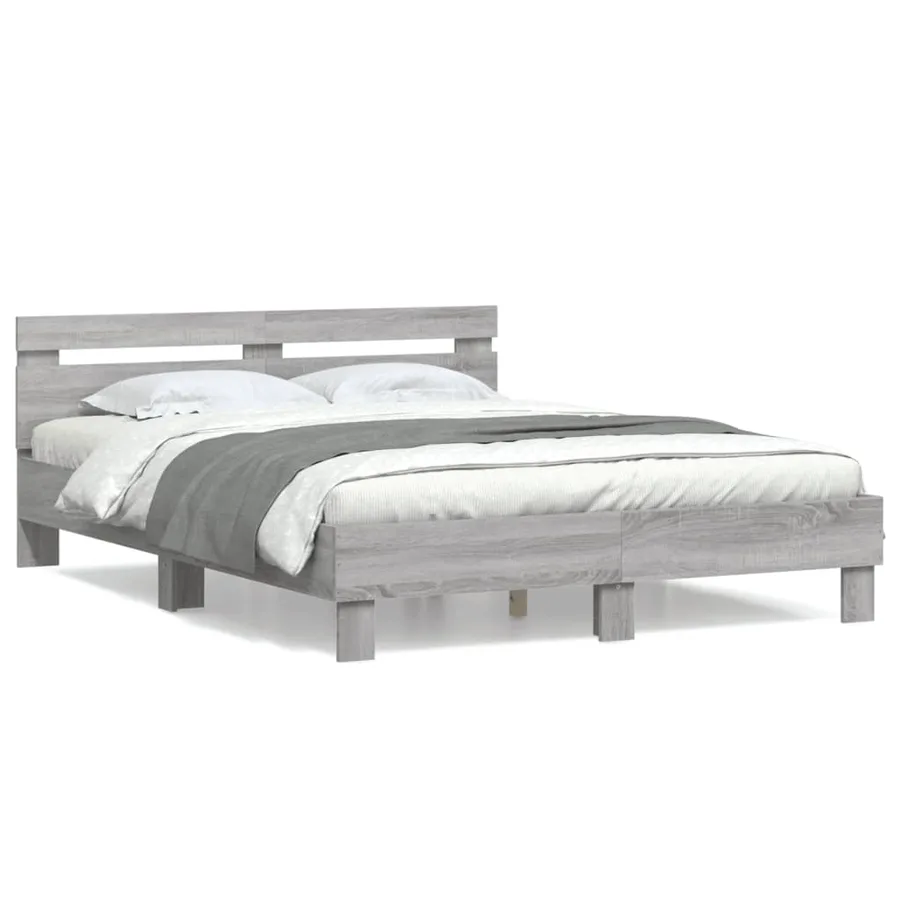 Cadre de lit sans matelas sonoma gris 150x200 cm - 2