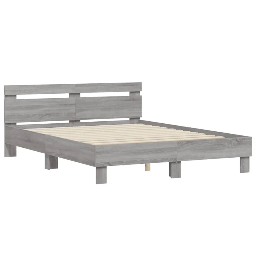 Cadre de lit sans matelas sonoma gris 150x200 cm - 3