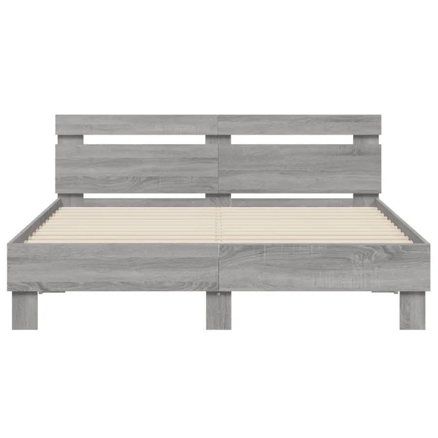 Cadre de lit sans matelas sonoma gris 150x200 cm - 5