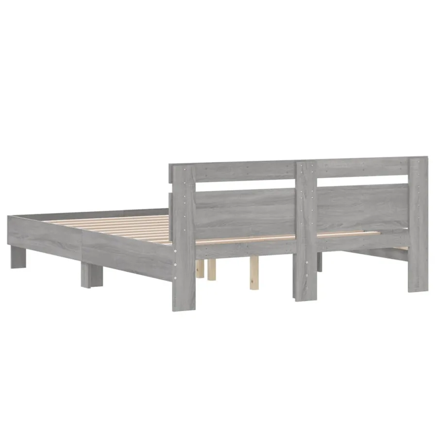 Cadre de lit sans matelas sonoma gris 150x200 cm - 7