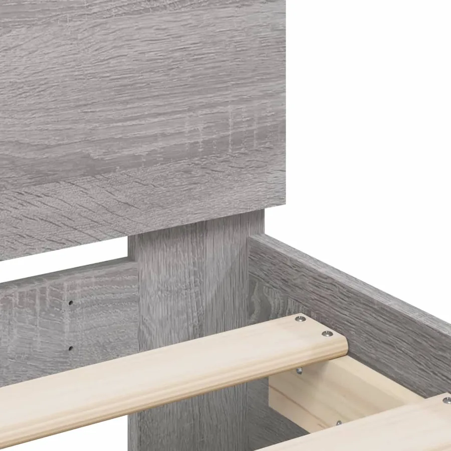 Cadre de lit sans matelas sonoma gris 150x200 cm - 8
