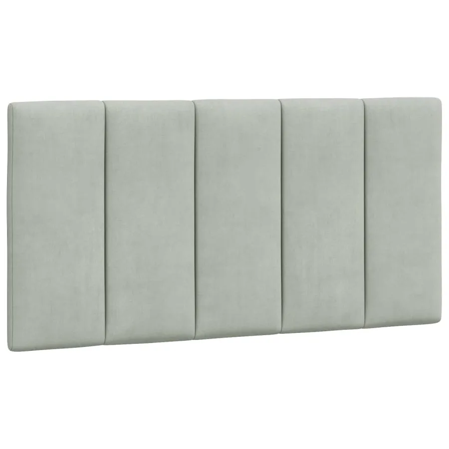 Coussin de tête de lit Hanko gris clair 100 cm velours - 2