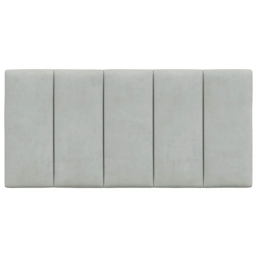 Coussin de tête de lit Hanko gris clair 100 cm velours - 5