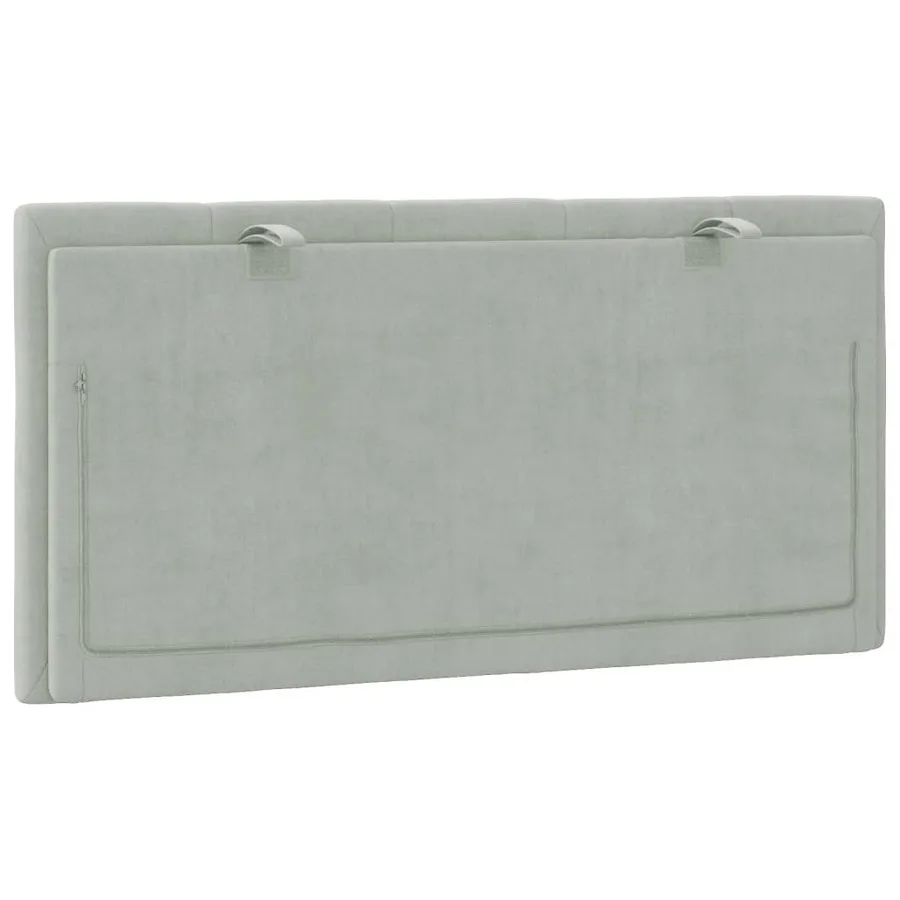 Coussin de tête de lit Hanko gris clair 100 cm velours - 7