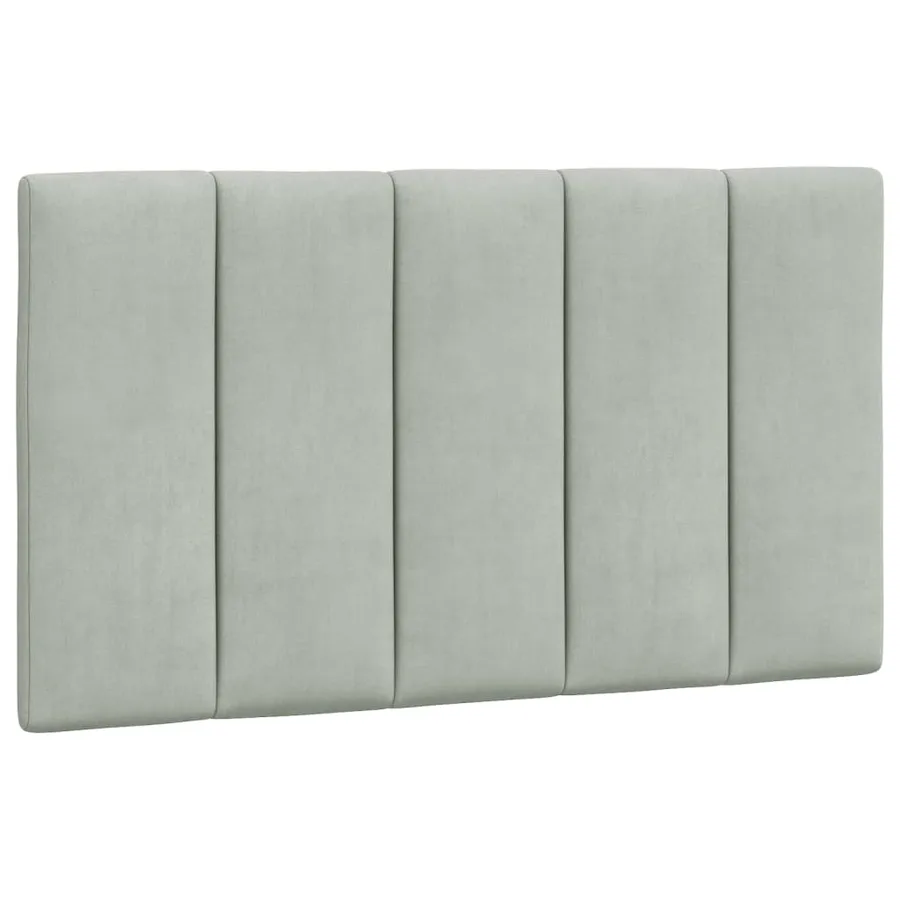 Lit avec matelas Hanko gris clair 90x200 cm velours - 5