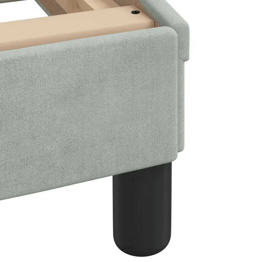 Lit avec matelas Hanko gris clair 90x200 cm velours - 7