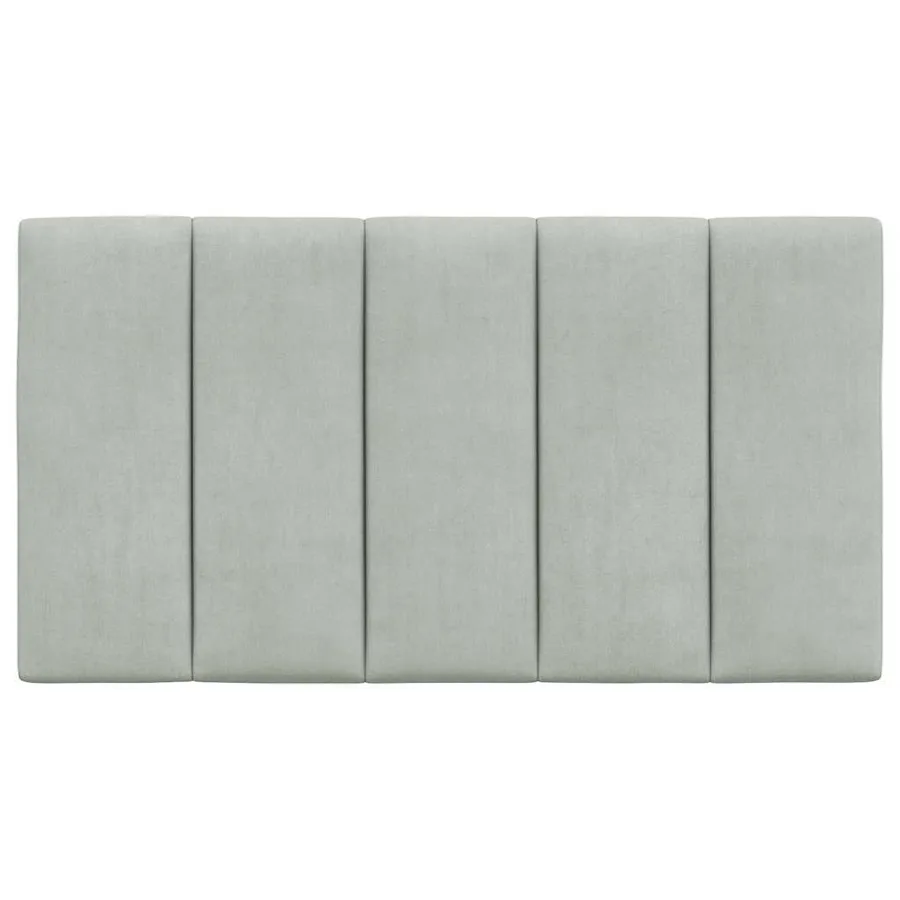 Coussin de tête de lit Hanko gris clair 90 cm velours - 5