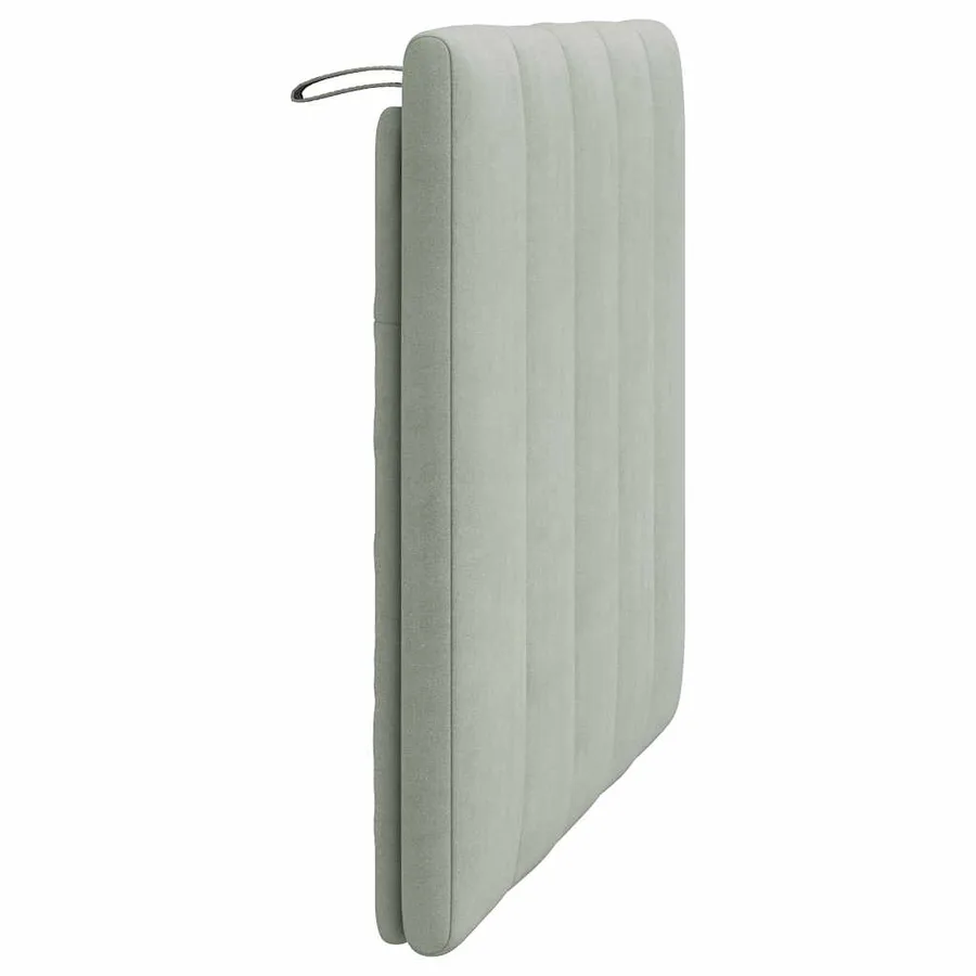 Coussin de tête de lit Hanko gris clair 90 cm velours - 6