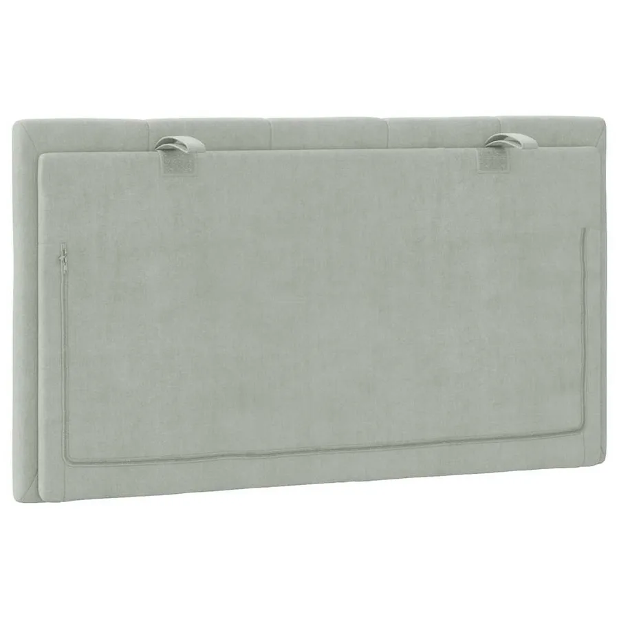 Coussin de tête de lit Hanko gris clair 90 cm velours - 7