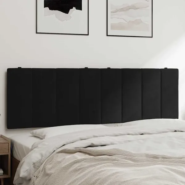 Coussin de tête de lit Hanko noir 160 cm velours