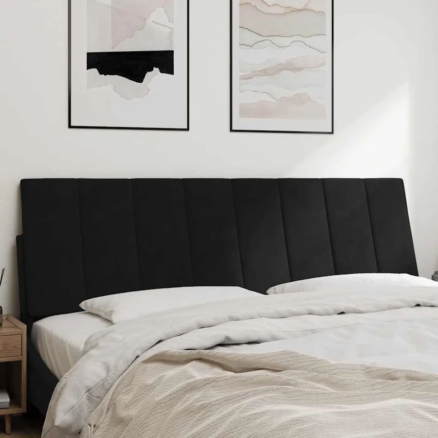 Coussin de tête de lit Hanko noir 160 cm velours - 3