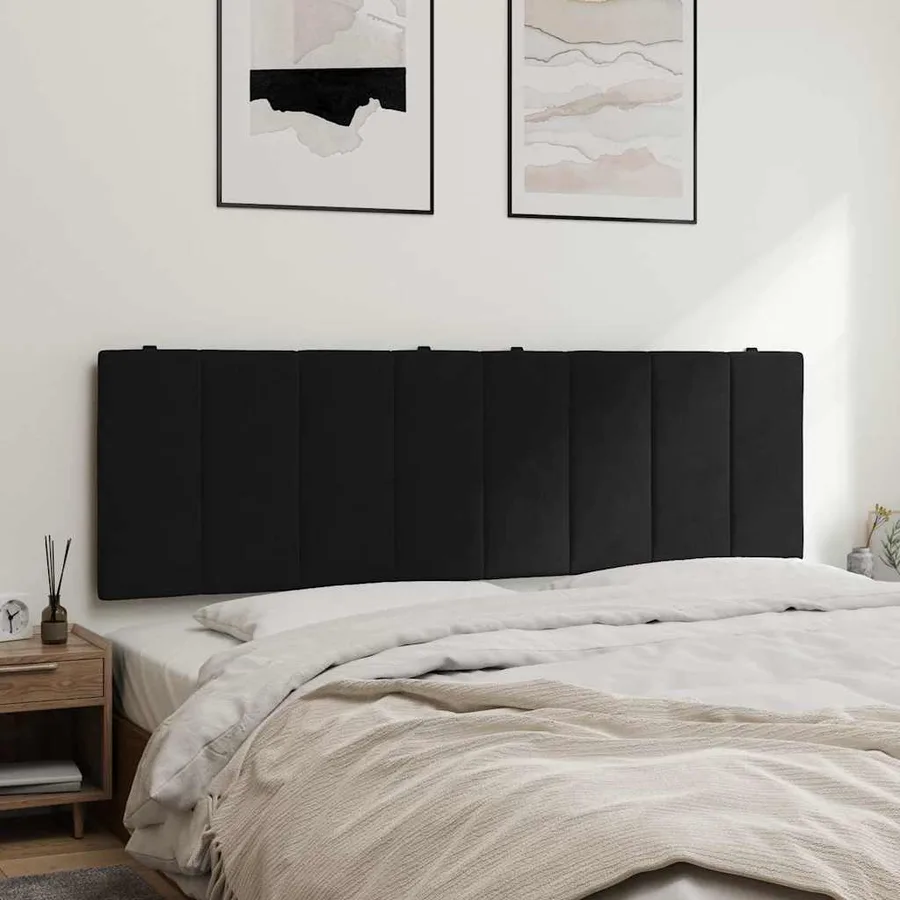 Coussin de tête de lit Hanko noir 160 cm velours - 4