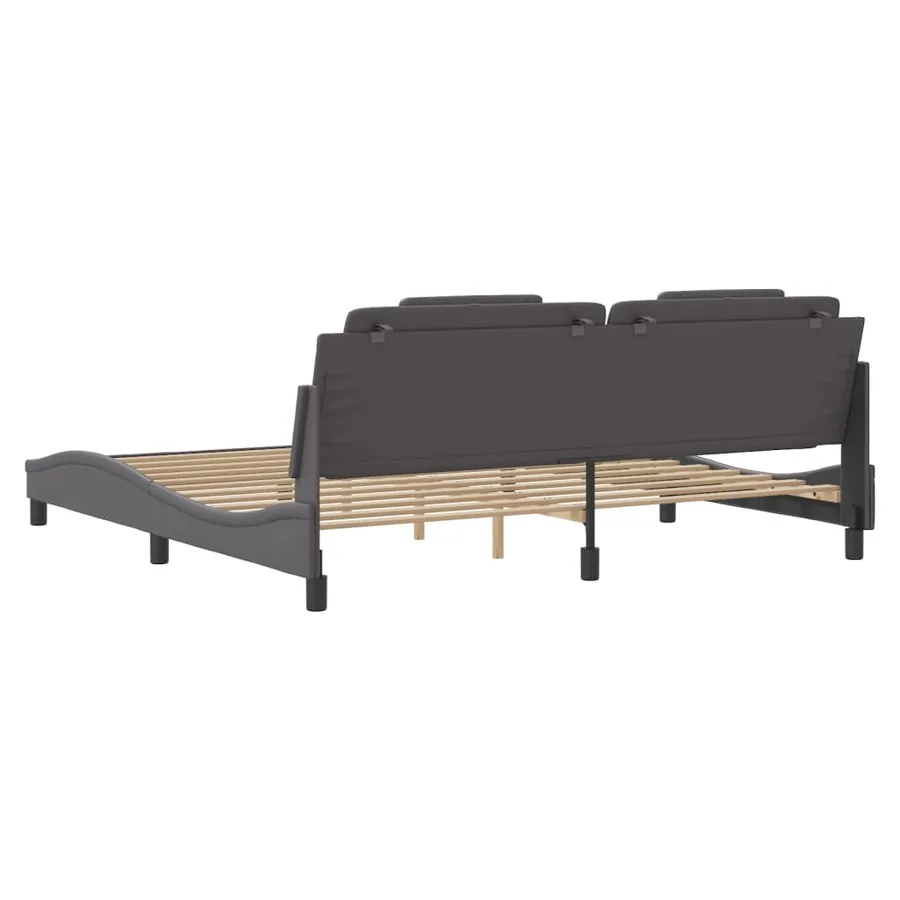Cadre de lit Viana avec LED sans matelas gris 200x200 cm - 10