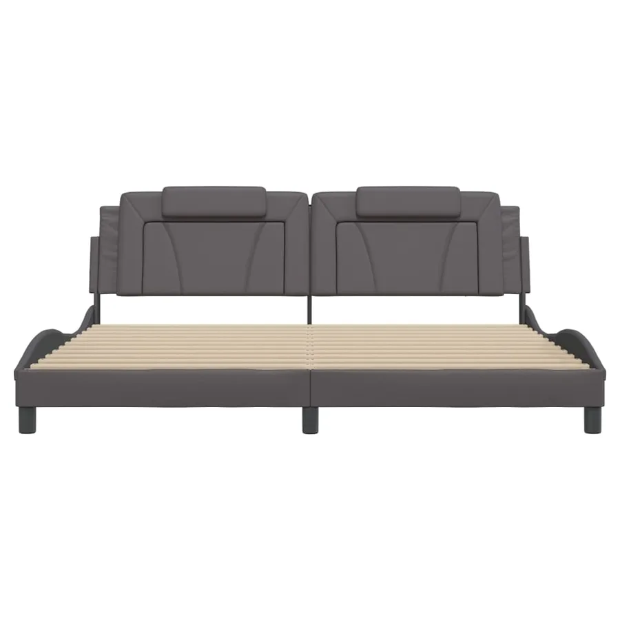Cadre de lit Viana avec LED sans matelas gris 200x200 cm - 6