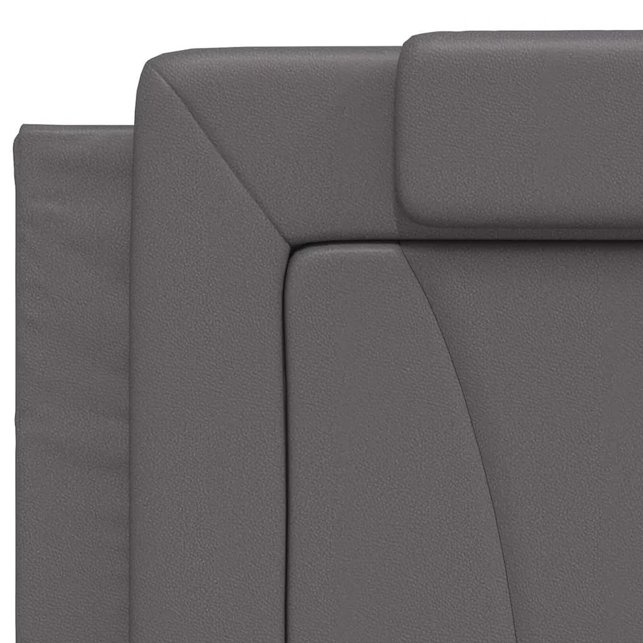 Cadre de lit Viana sans matelas gris 200x200 cm similicuir - 9