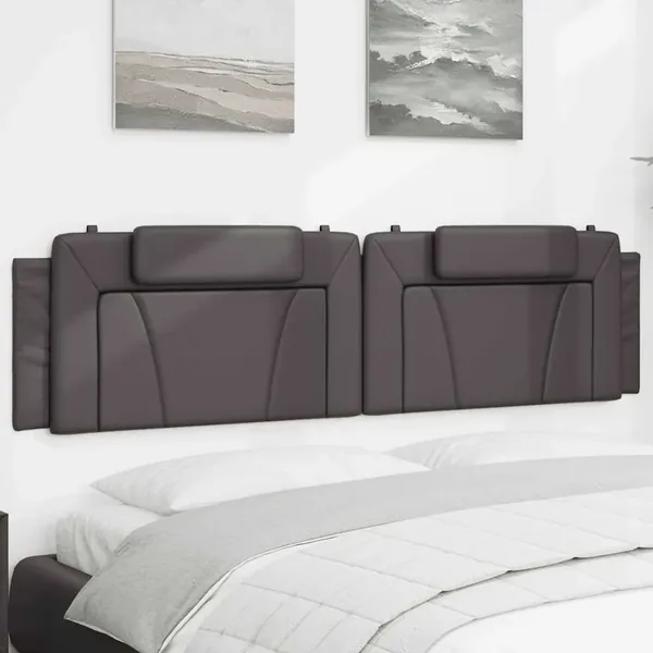 Coussin de tête de lit Viana gris 200 cm similicuir