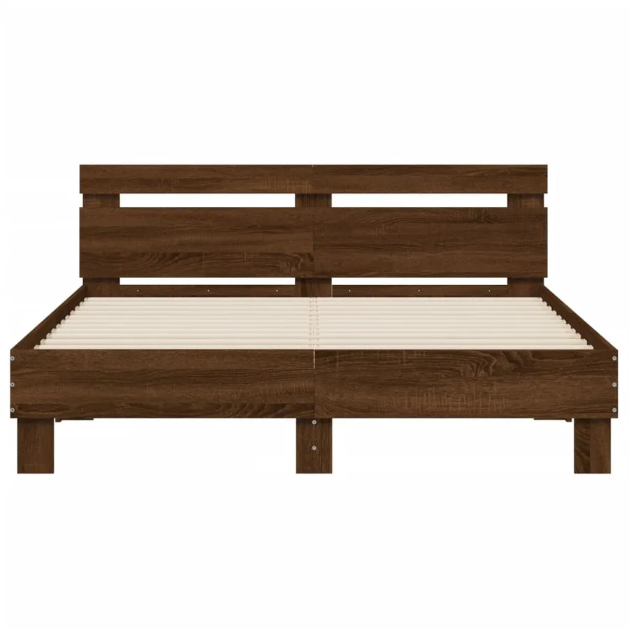 Cadre de lit sans matelas chêne marron 140x200 cm - 5