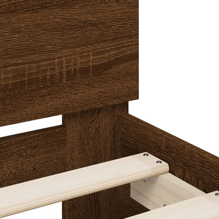 Cadre de lit sans matelas chêne marron 140x200 cm - 8