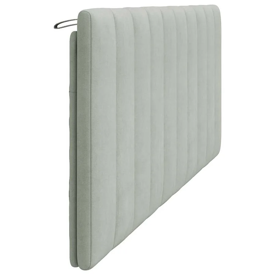 Coussin de tête de lit Hanko gris clair 200 cm velours - 6