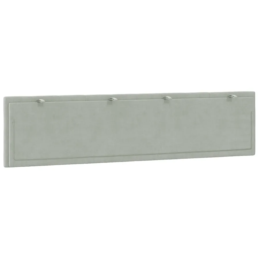 Coussin de tête de lit Hanko gris clair 200 cm velours - 7