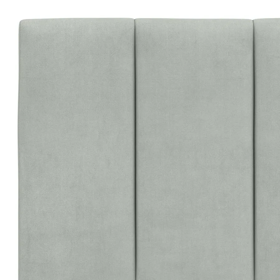 Coussin de tête de lit Hanko gris clair 200 cm velours - 8