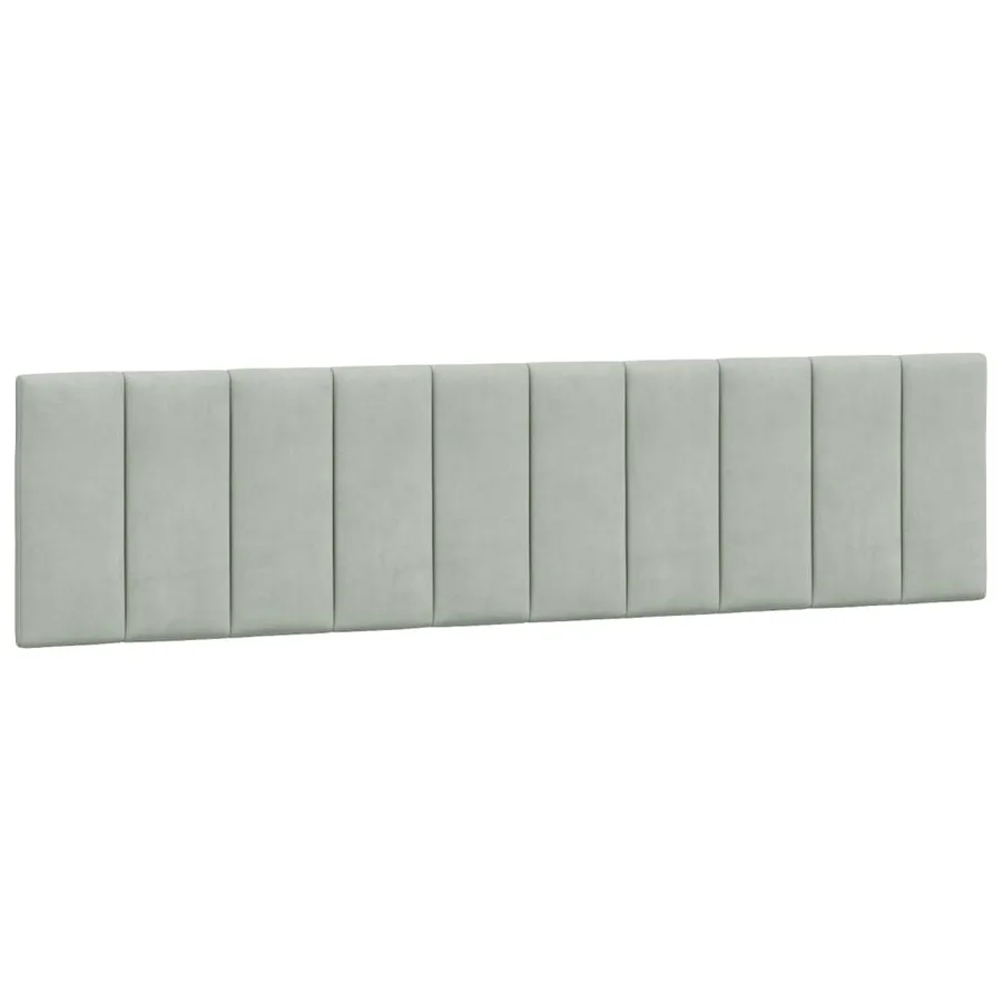 Cadre de lit avec LED sans matelas Hanko gris clair 200x200 cm velours - 10