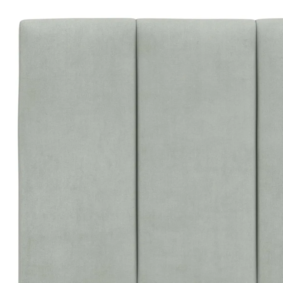 Cadre de lit avec LED sans matelas Hanko gris clair 200x200 cm velours - 11