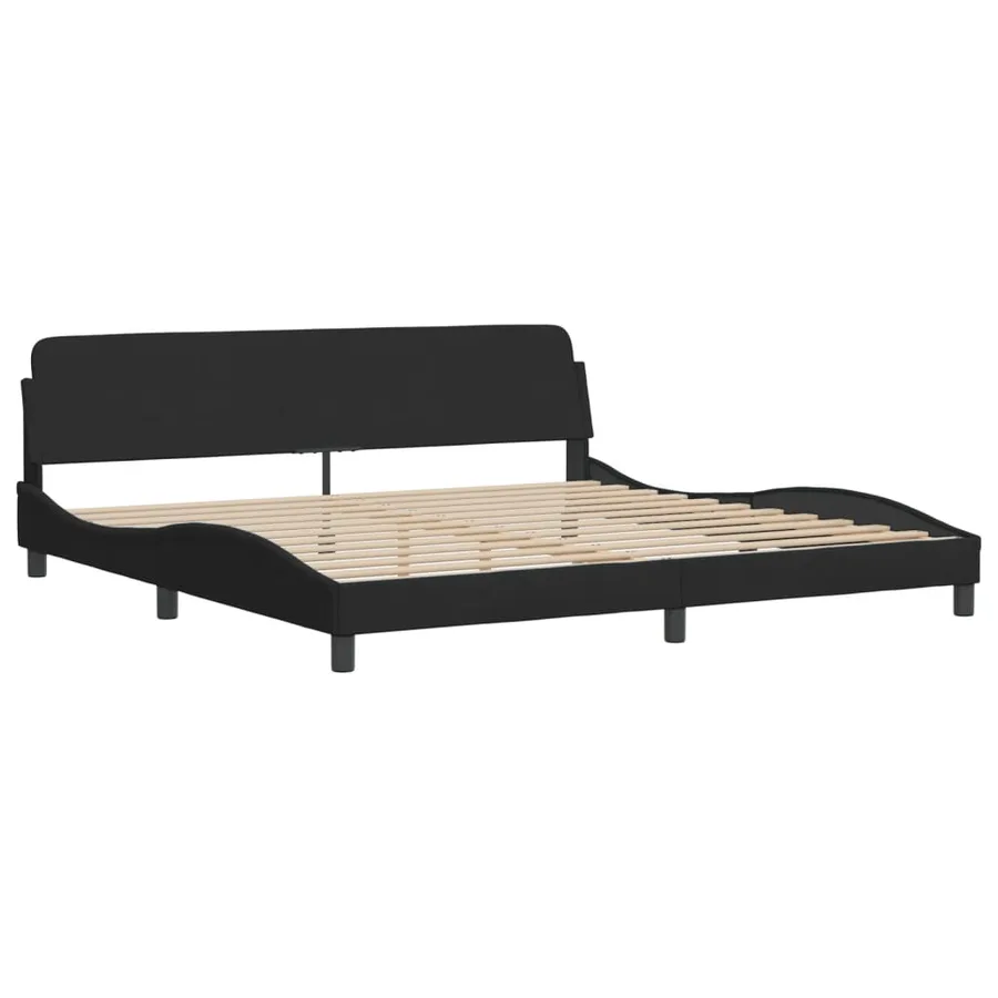 Lit avec matelas Hanko noir 200x200 cm velours - 4