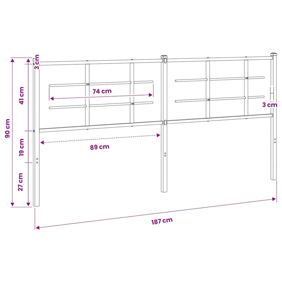 Tête de lit de remplacement métal blanc 180 cm - 6