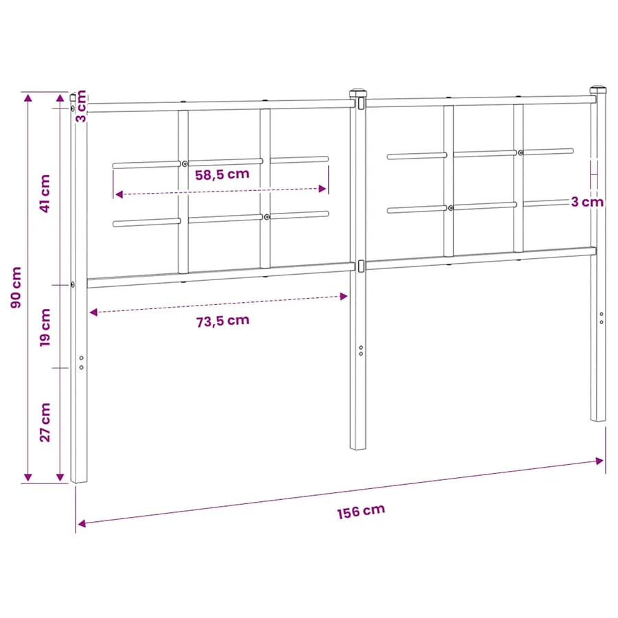 Tête de lit de remplacement métal blanc 150 cm - 6