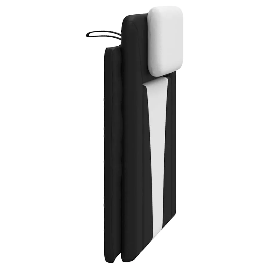 Coussin de tête de lit Viana noir et blanc 90 cm similicuir - 6