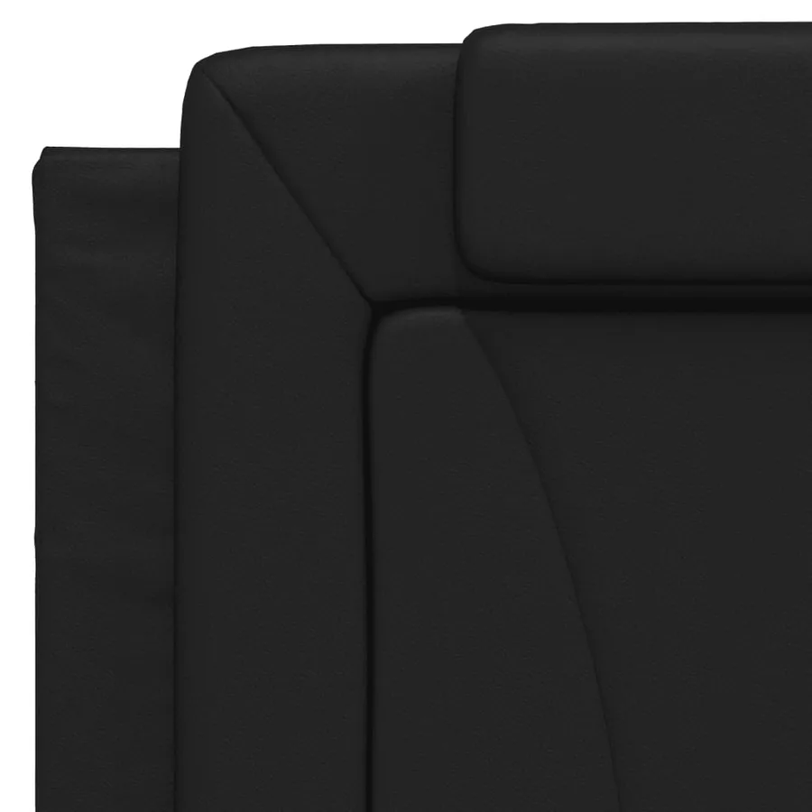 Lit Viana avec matelas noir 100x200 cm similicuir - 7
