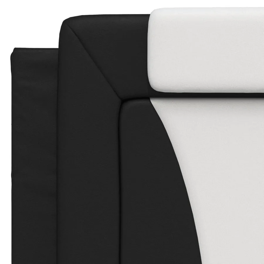 Lit Viana avec matelas noir et blanc 100x200 cm similicuir - 7